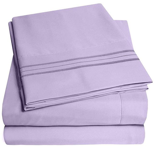 1500 Supreme Collection Bed Sheet Set - Extra Soft, Elastic Corner Straps, Deep Pockets, Wrinkle & Fade Resistant Hypoallergenic Sheets Set, Luxury Hotel Bedding, Full, Lavender