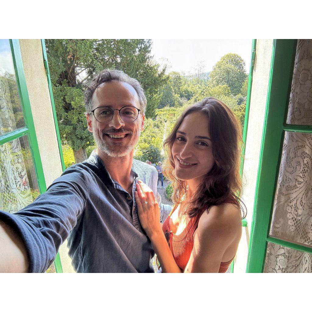 Just engaged at Monet's Garden in Giverny, France!