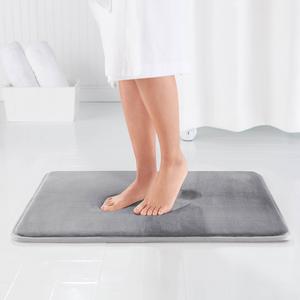 Genteele Memory Foam Bath Mat (Gray, 17" X 24")