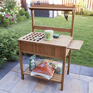 Merry Garden Potting Bench with Recessed Storage
