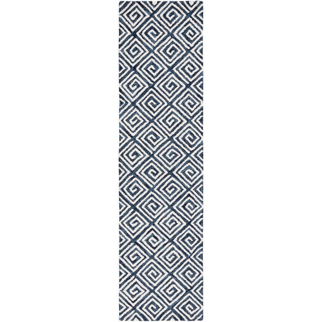 Metro MET455 Hand Tufted Runner Rug - Navy/Ivory - 2'3"x9' - Safavieh.