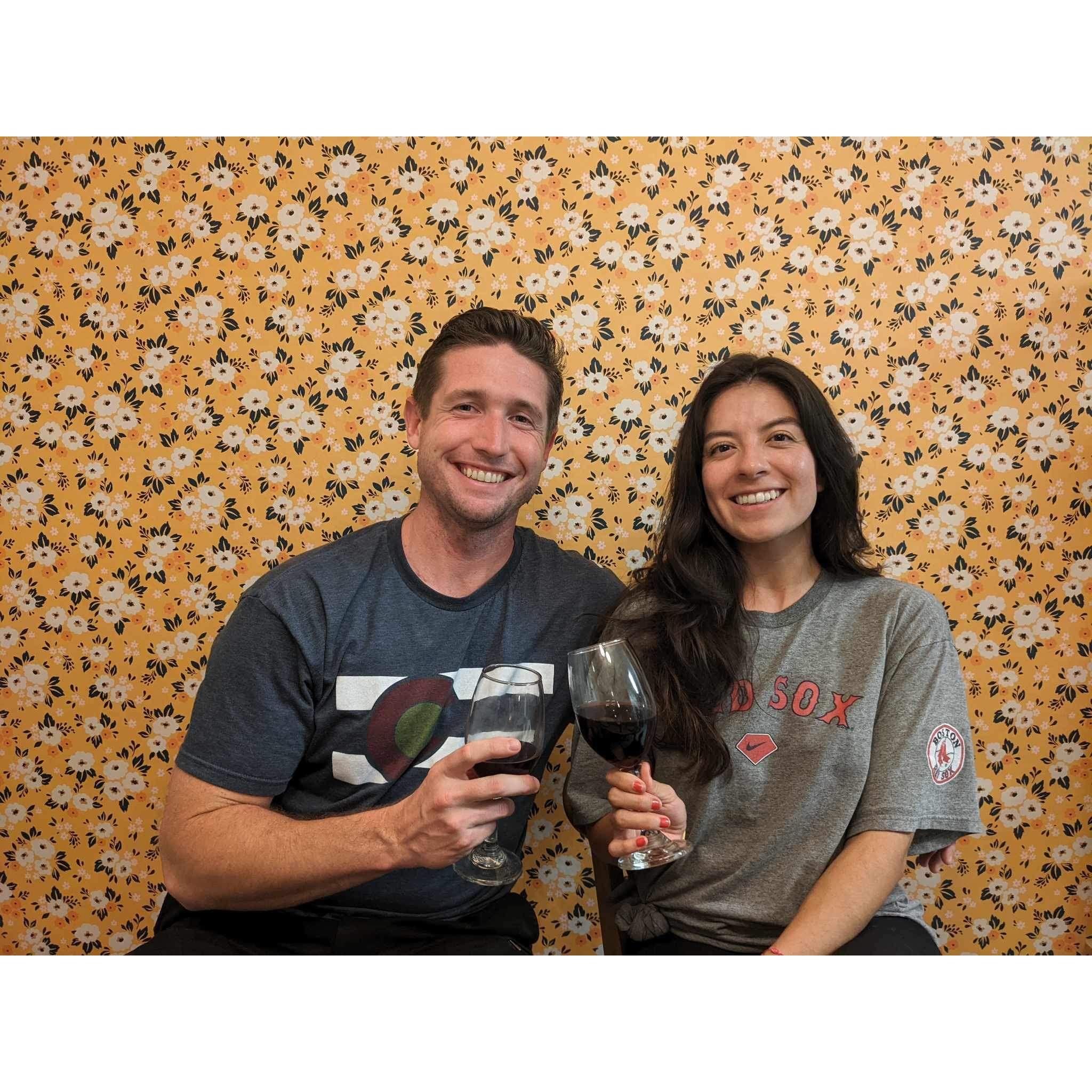 Wine Night celebrating with friends that Trav moved back (June 2023)