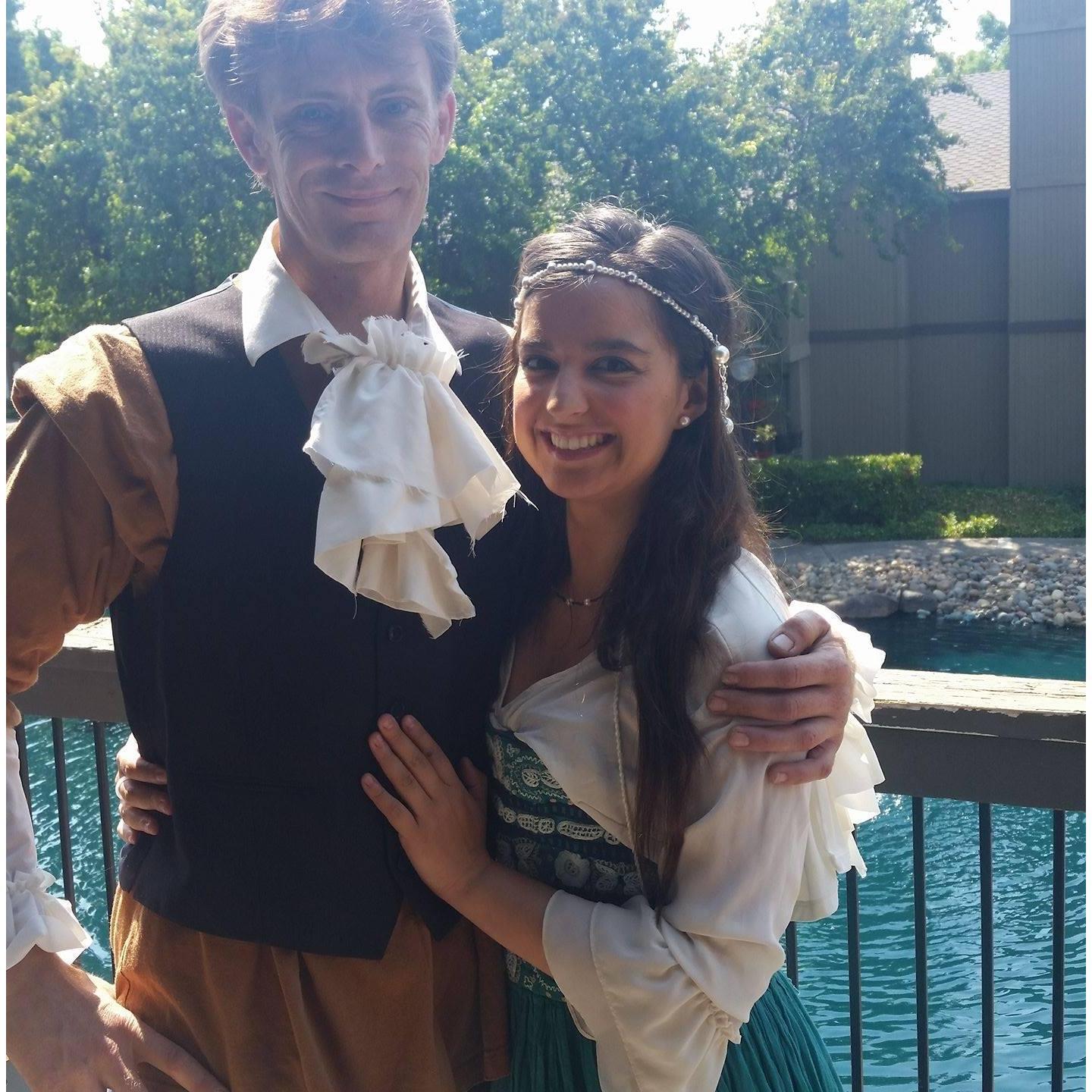 Chad and I when we went with Sarah and Craig and a few other friends to the Renaissance Fair. (I made his outfit then and have greatly improved since.)