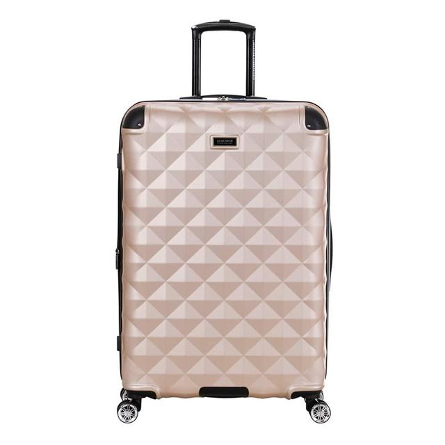 Kenneth Cole Reaction Diamond Tower Luggage Collection Lightweight Hardside Expandable 8-Wheel Spinner Travel Suitcase, Rose Champagne, 28-Inch Checked