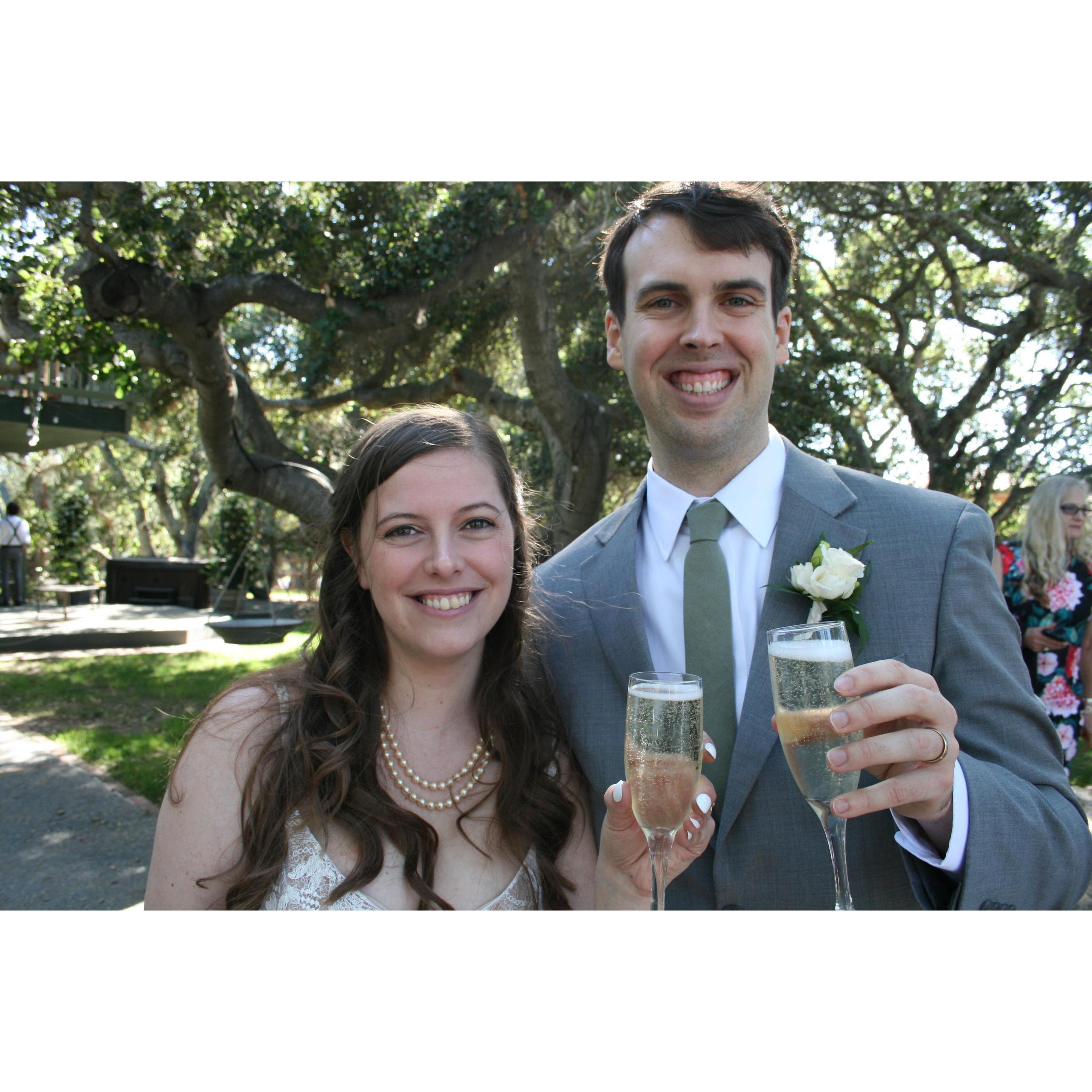 Cheers! We tied the knot!