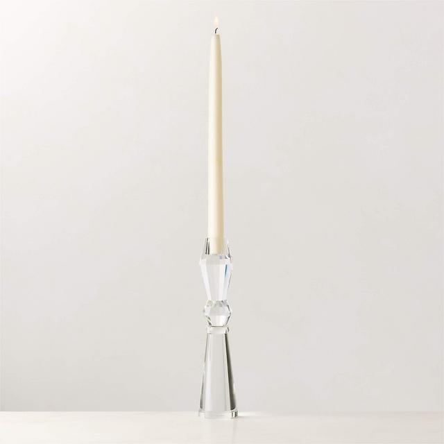 Aven Clear Crystal Taper Candle Holder Large