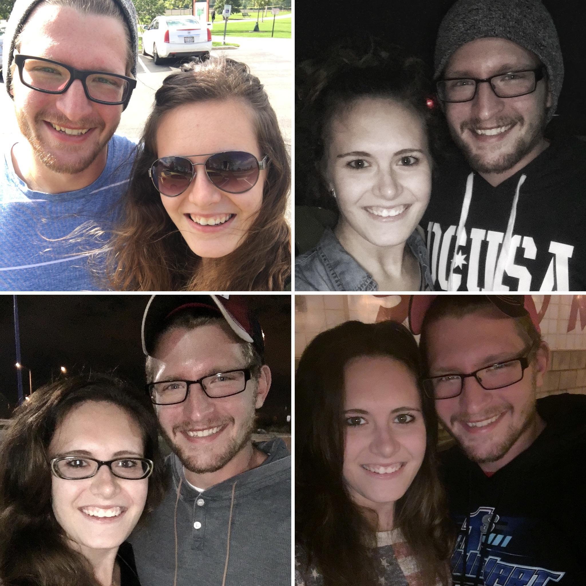Selfies from our first 4 dates - October 2016