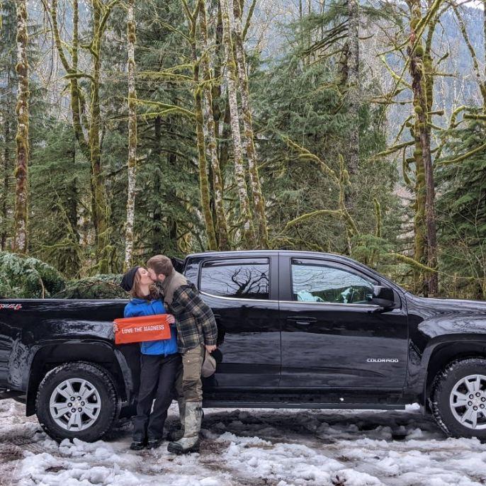 The day we hunted, dragged, and decorated our first Christmas tree 🎄