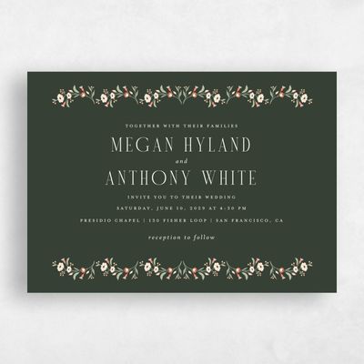 Green Landscape Wedding Invitation - Feuille Landscape