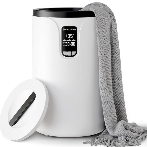 USHOWER Towel Warmers for Bathroom, 20L Large Towel Warmer Bucket for Spa, LCD Screen Display Time, Temperature, Auto Shut-Off Towel Heater Fits Two 40"x70" Oversized Towels, Blankets, Bathrobes, PJ’s