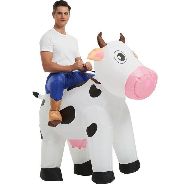 tasanor Cow Rider Costumes for Adults,Inflatable Costume Adult,Inflatable Cow Costume,Halloween Costumes for Men/Women,Blow Up Costume