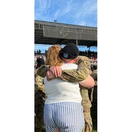 Abby and Wuori at Basic Graduation in 2022