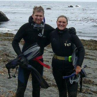 Big brother Cale and I dive for the first time.