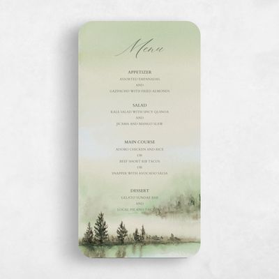 Green Rounded Wedding Menu - Colt