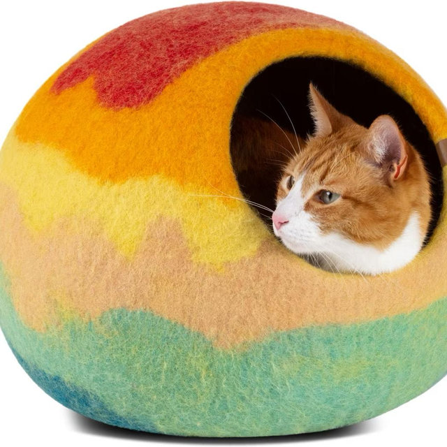 Meowfia Premium Felt Cat Cave Bed