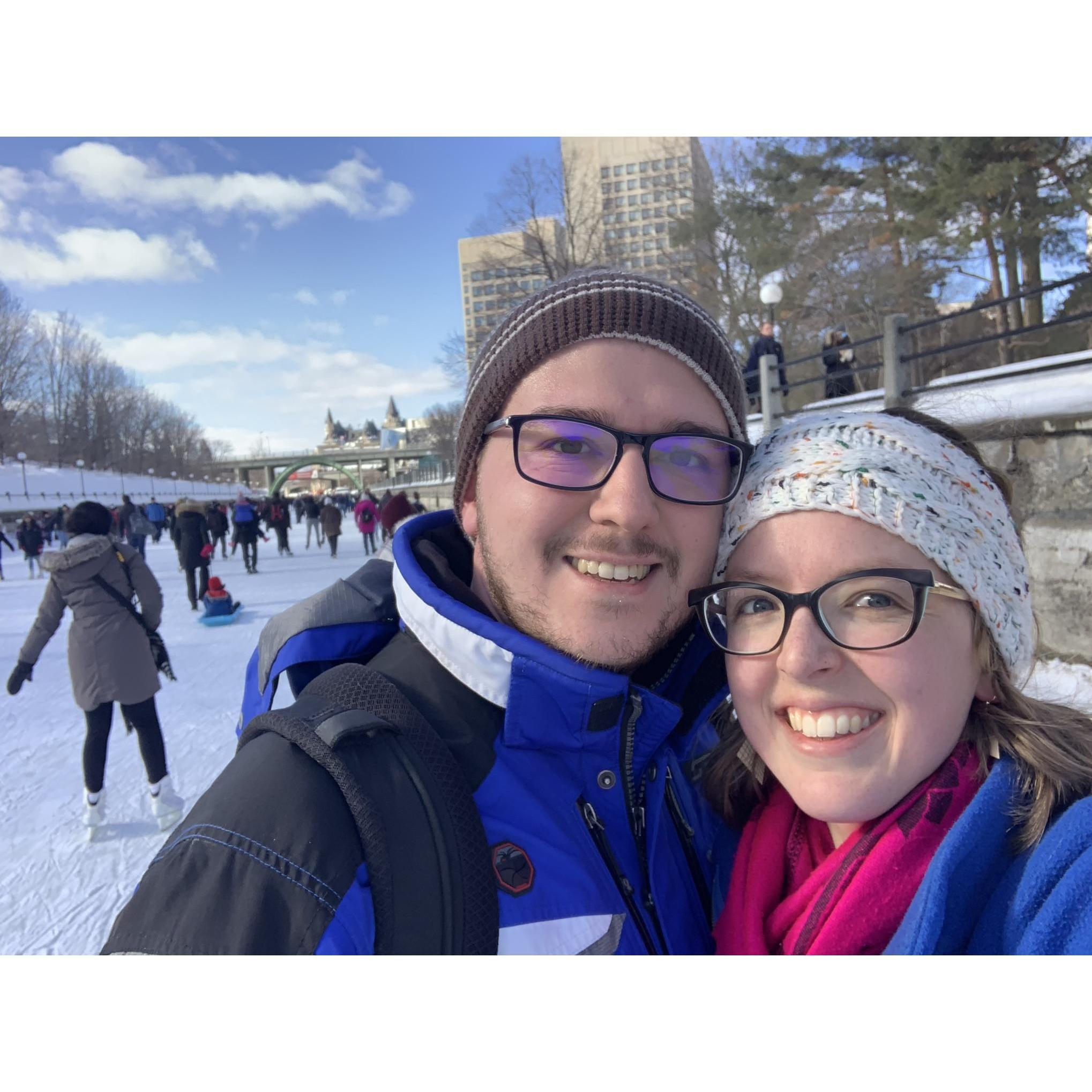 Skating on the Rideau Canal the day we got engaged!