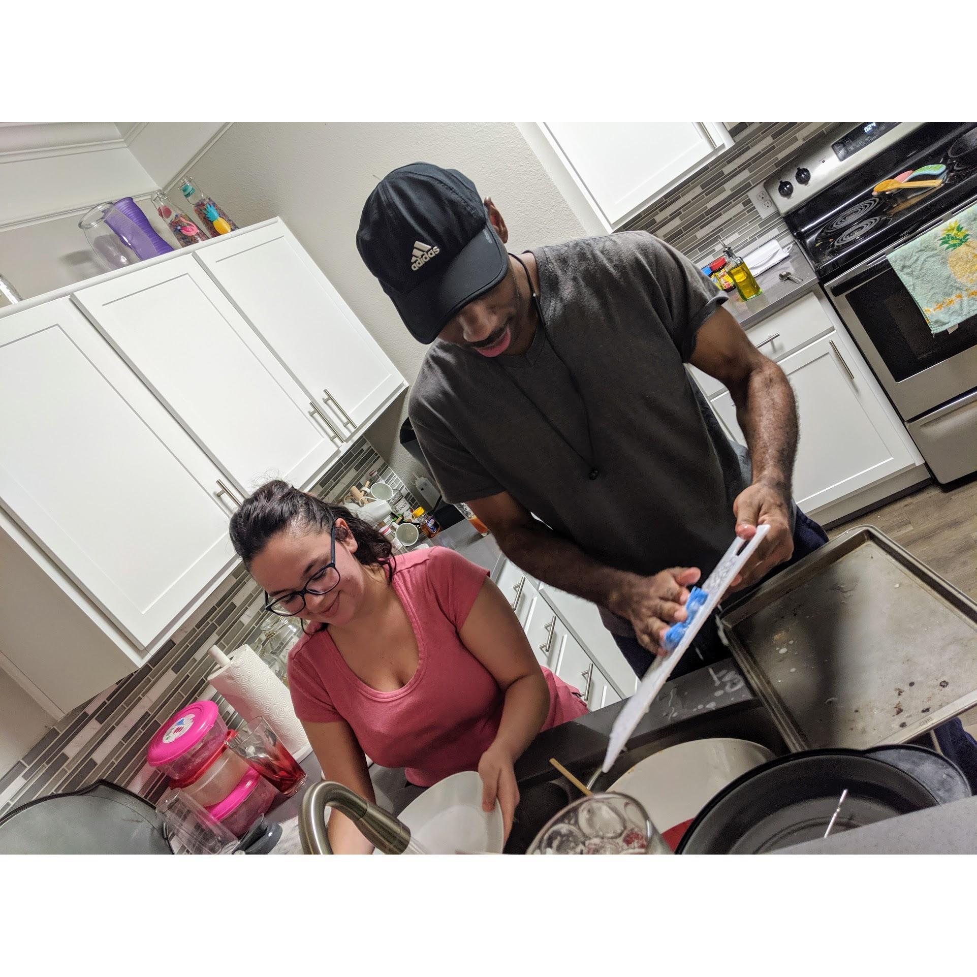 10/6/19... and he always volunteers to do the dishes. (And took out our trash every time he came over... )
"Just a thought, is it an unwritten rule for men to take out the trash?" - Donavan