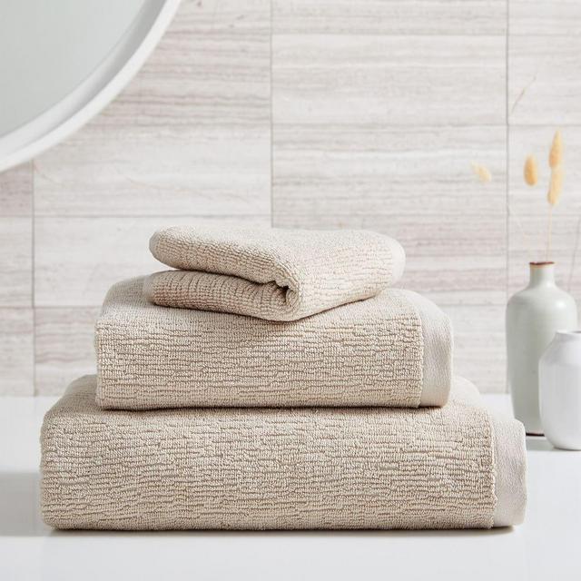 Organic Textured Towel, Set of 3 Pack, Oatmeal