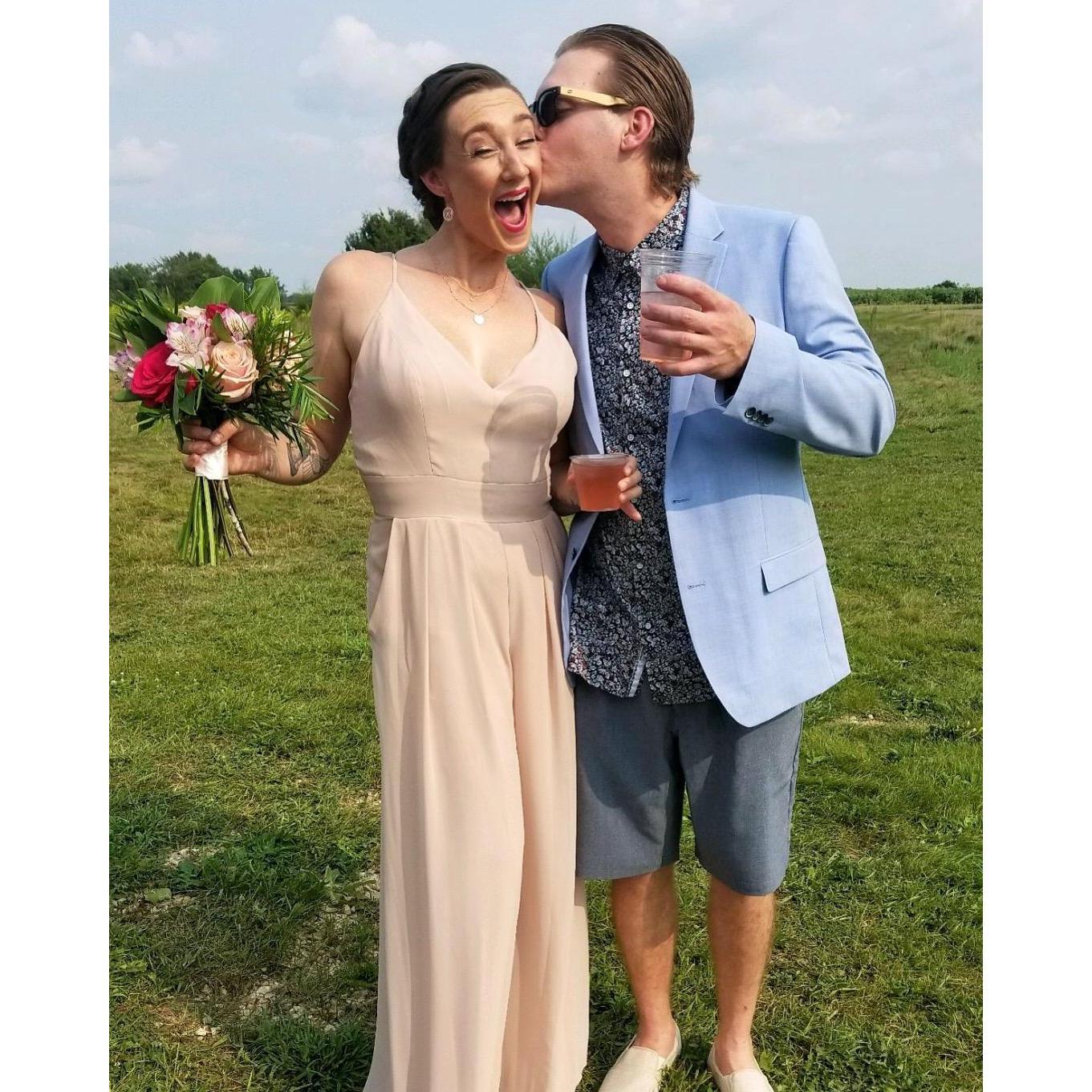 Love in all the right palces! Celebrating the marriage of Alexa and Erik.