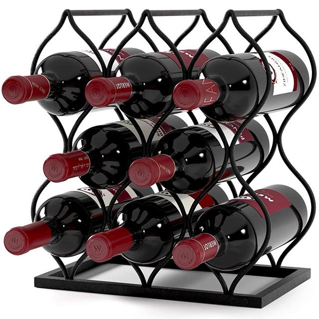 Will's Tabletop Wine Rack - Imperial Trellis (8 Bottle, Black) – Freestanding countertop Wine Rack and Wine Bottle Storage, Perfect Wine Gifts and Accessories for Wine Lovers, no Assembly Required
