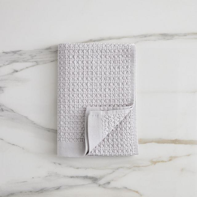 Organic Plush Waffle Towel, Frost Gray, Bath Towel