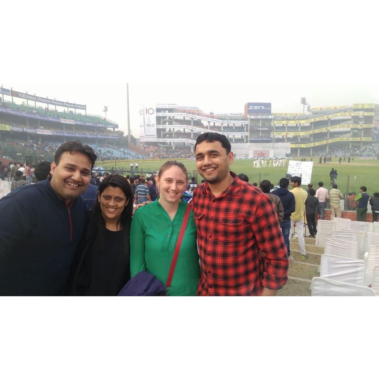 Leah's first cricket match with Kartik and Garima