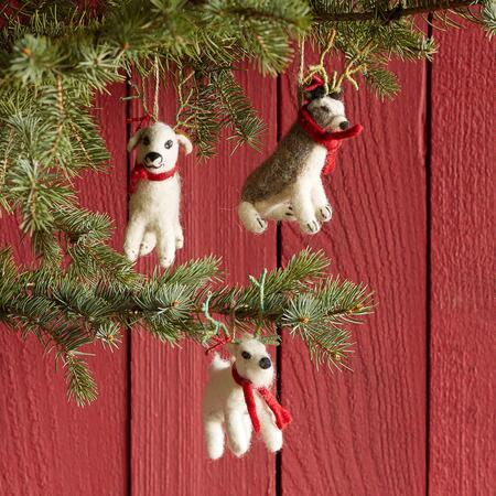 reindog ornaments, set of 3