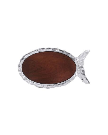 Mariposa Shimmer Fish Cheese Board with Dark Wood Insert