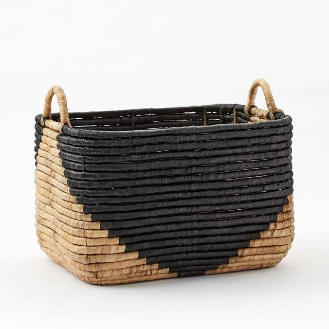 Two-Tone Seagrass Baskets, Large Rectangle, 12"