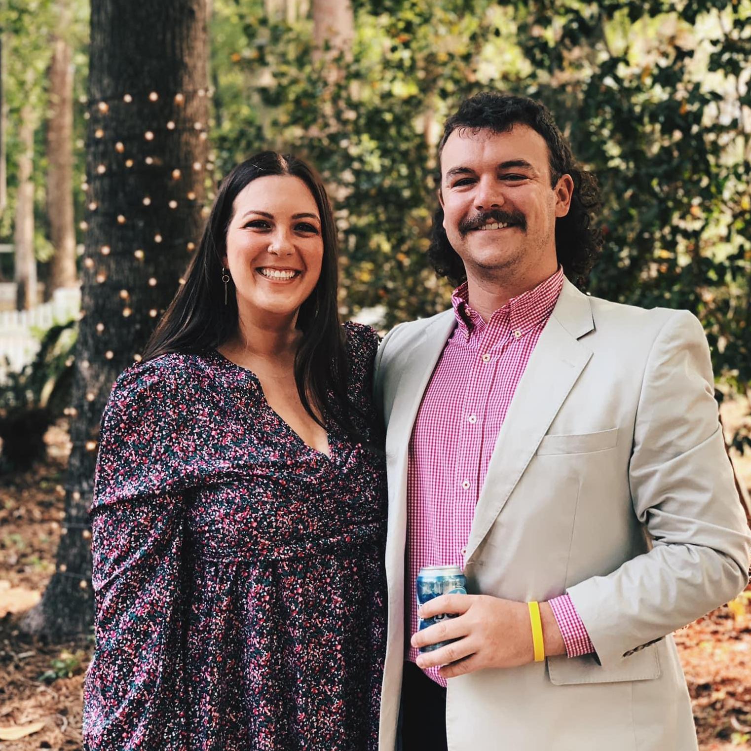 The Seay Wedding: got a picture early enough in the night to get our good side (and Jacob's mullet)