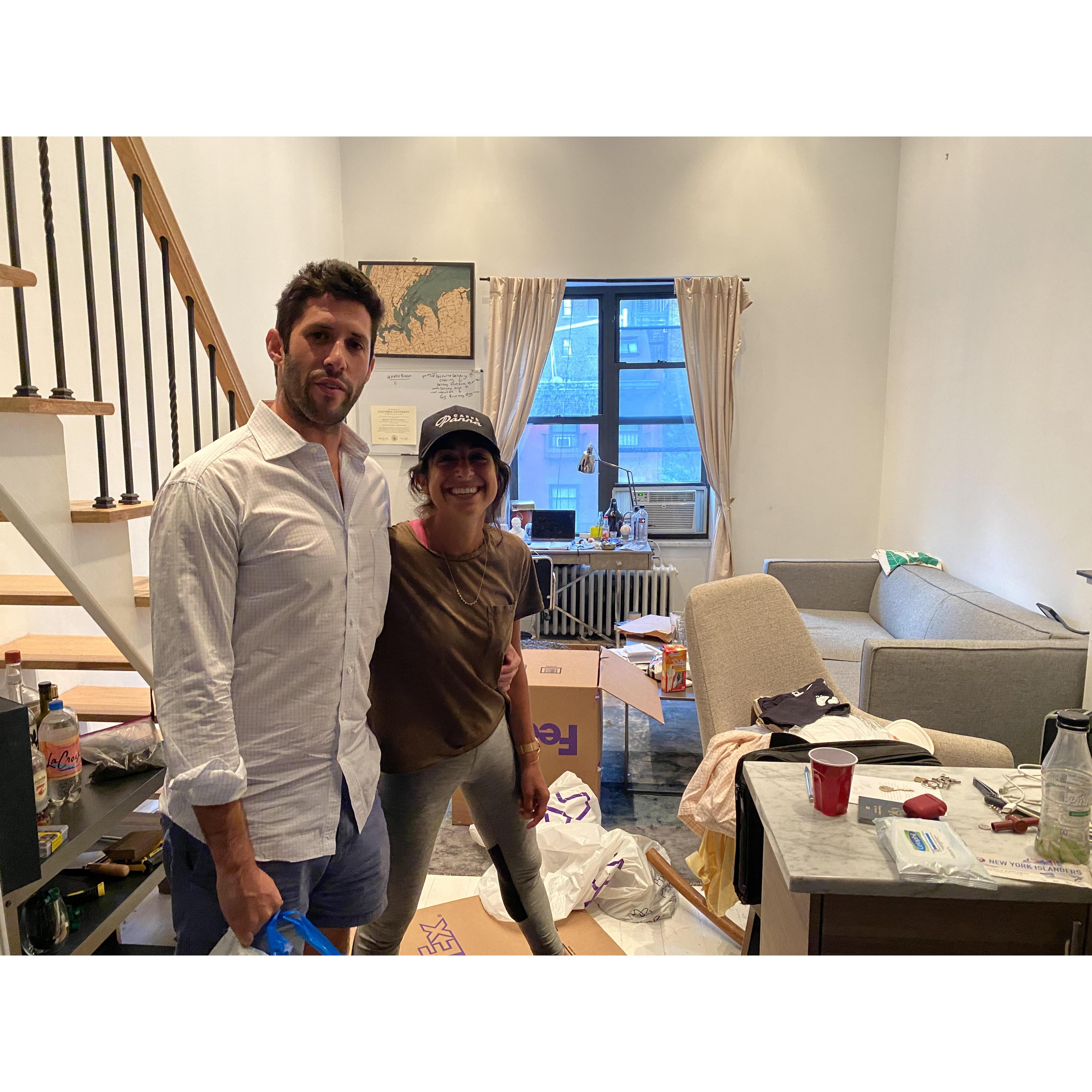 Moving Bennett out of the bachelor pad on Irving Place...that weekend he "got sick", so Julia packed up most of the apartment and oversaw the move.