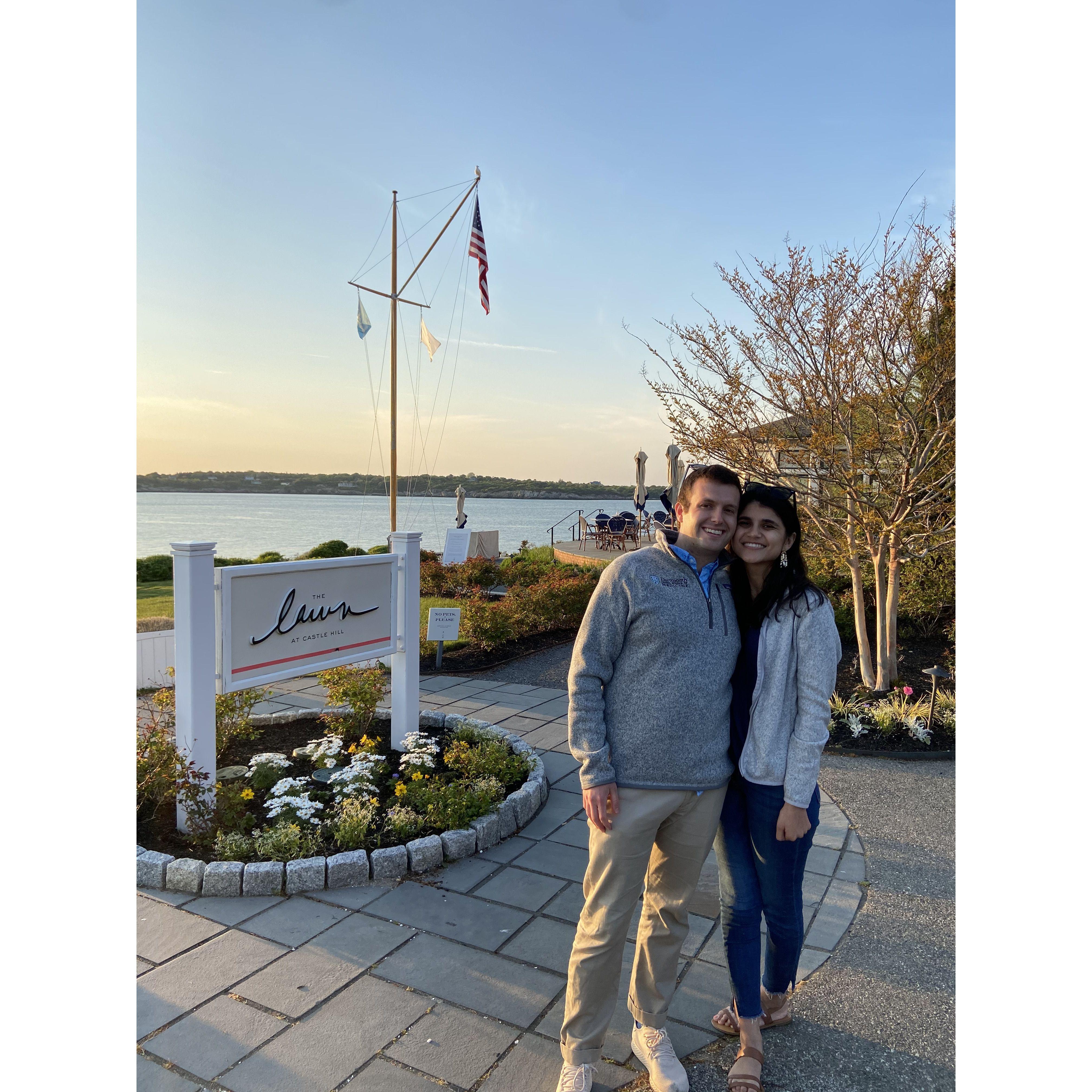 Our first visit to Castle Hill Inn together in 2020.