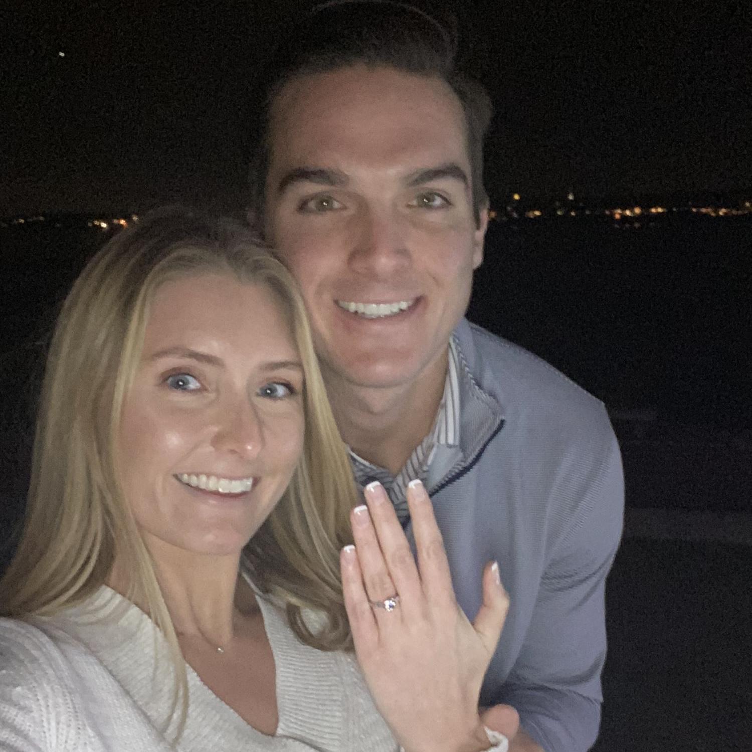 Our Engagement! Chandler Hovey Lighthouse, Marblehead Harbor. December 17, 2021.