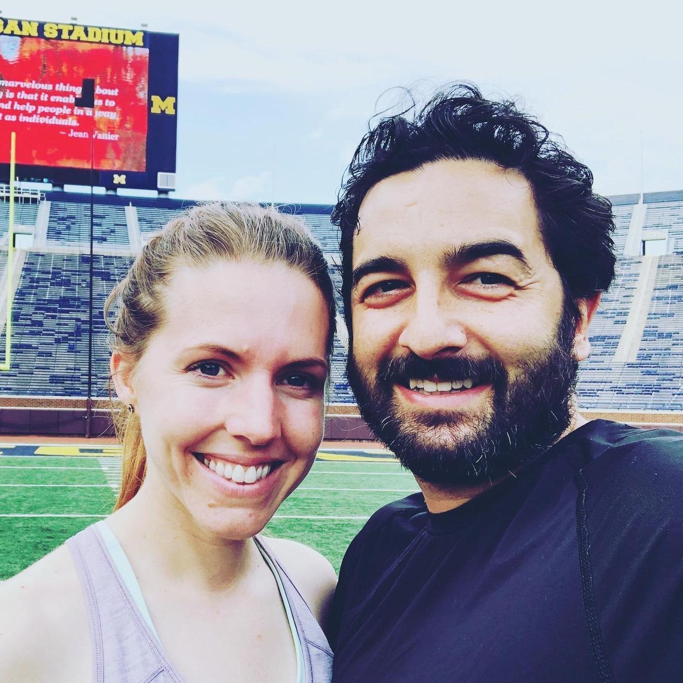 We always love working out together, so when MHealthy hosted its all-day workout event at the Big House, we had to be there!