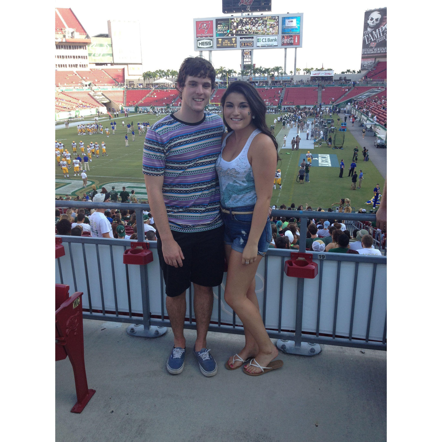 2013. Our first USF football game together! #GoBulls