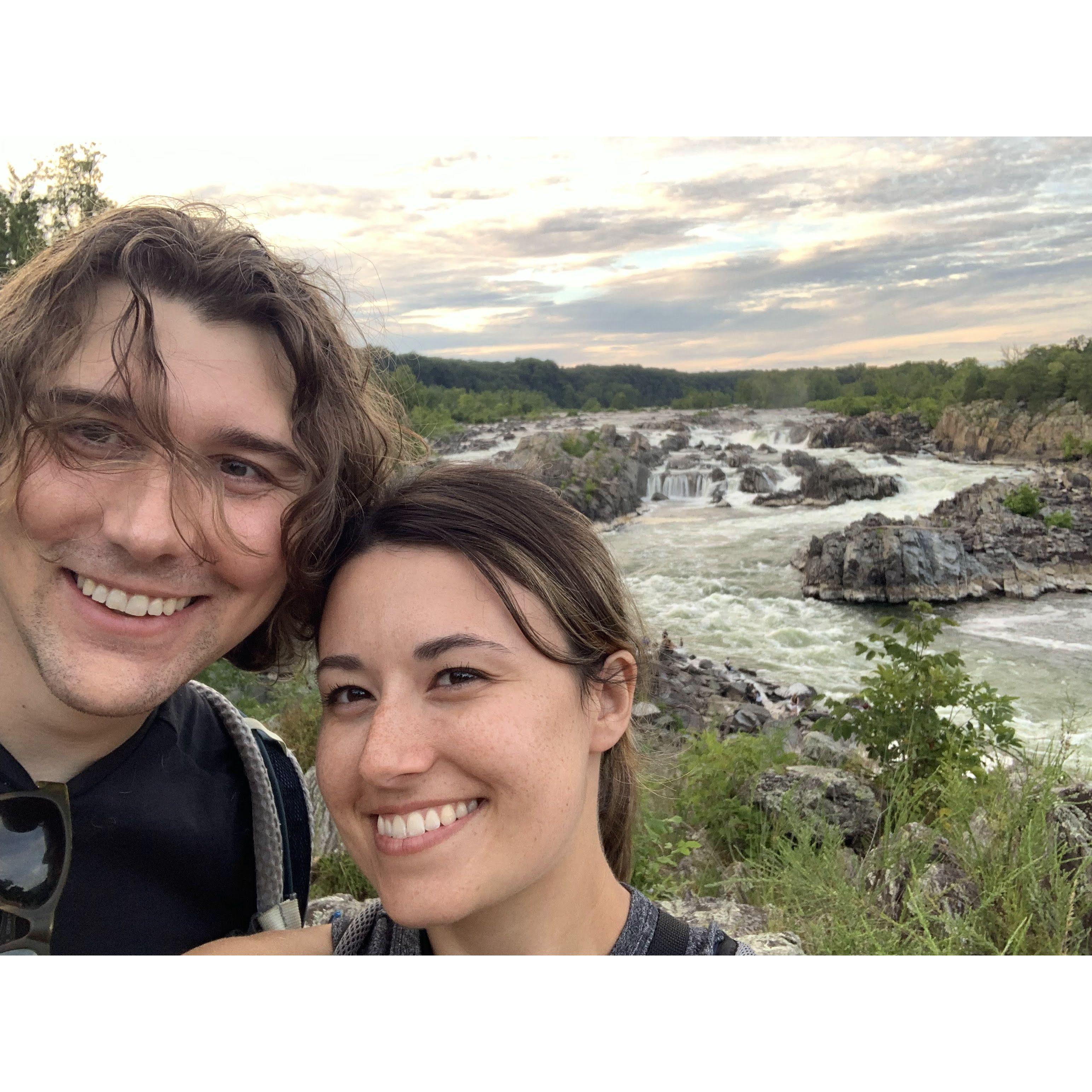 Great Falls in VA, Jeff's long hair era.
