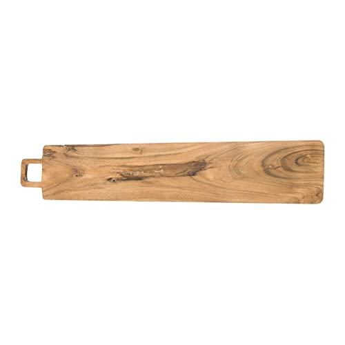 Bloomingville Rectangle Acacia Wood Cheese Square Handle Cutting Board, Brown
