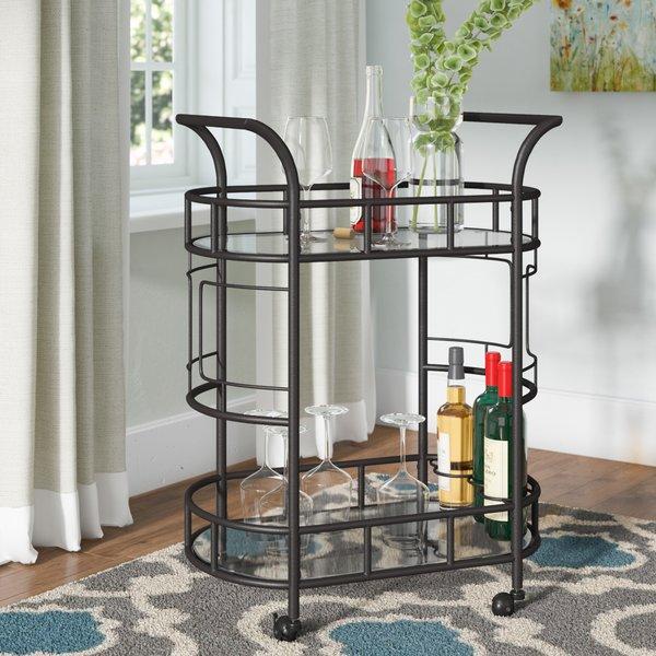 Hammered Bronze Boswell 2-Tier Bar Cart