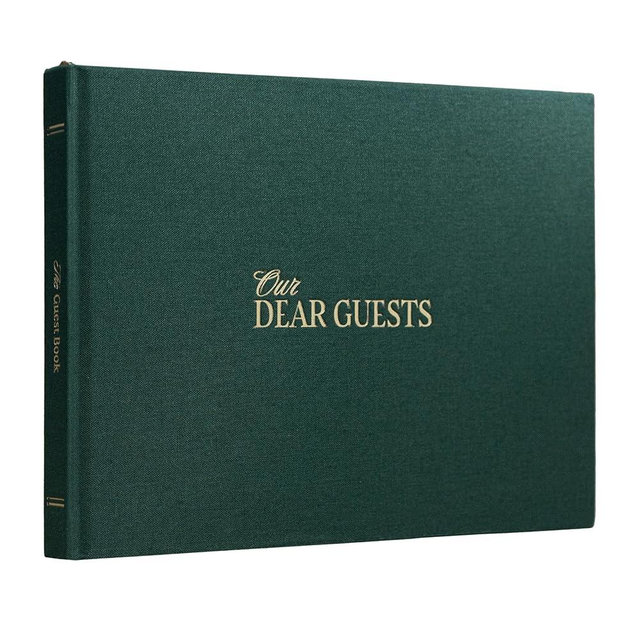 Kunitsa Co. Wedding Guest Book - Blank Sign in Book for Special Occasions, Evergreen Cover