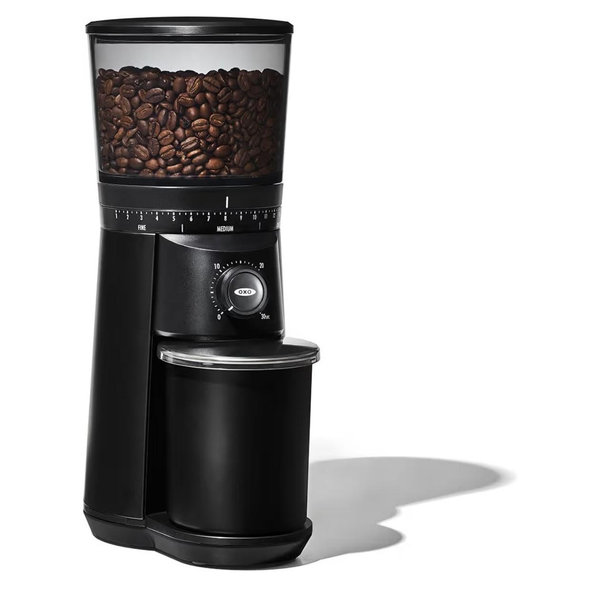 OXO Brew Conical Burr Grinder - Matte Black, Stainless Steel Burrs, One-Touch Automatic Smart Grind