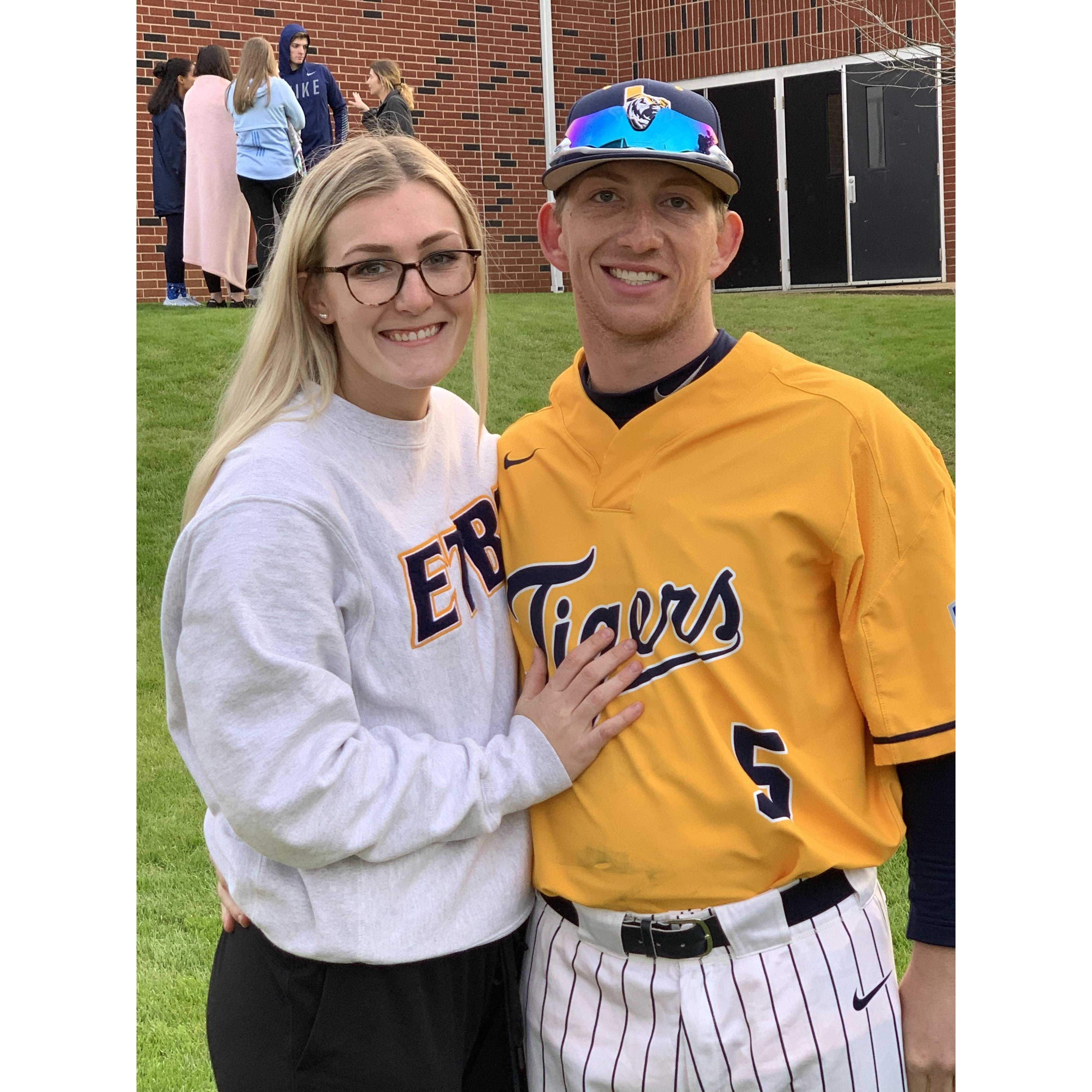 After one of the many COLD baseball games I sat through...out of love haha!
