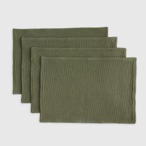 Organic Airy Gauze Placemats in Olive