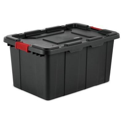 Sterilite 27gal Industrial Utility Storage Tote Black With Lid