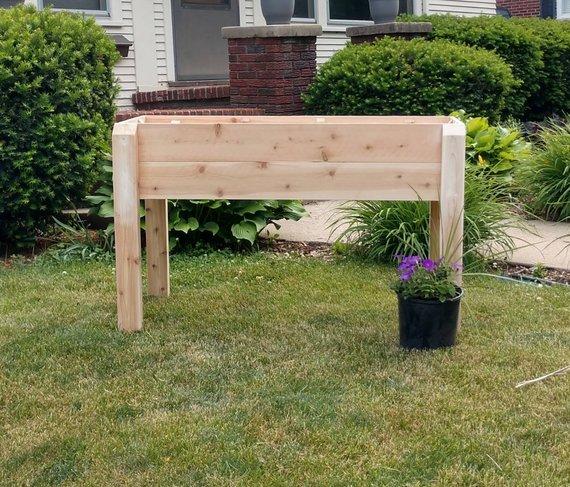 Raised Cedar Garden Planter