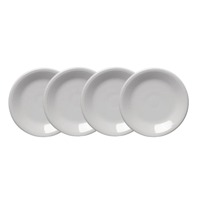 White Classic Rim 7 1/4 Inch Salad Plate, Set of 4
