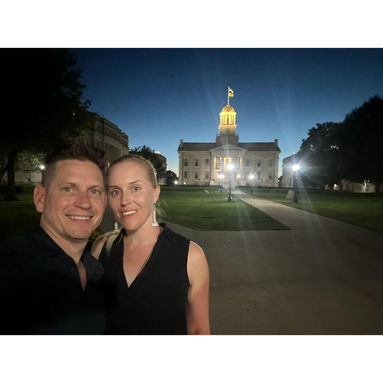 Enjoying the Old Capitol at night