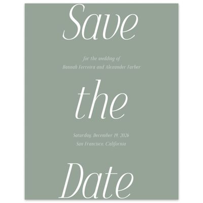 Sage, Green Wedding Digital Save the Date - Mycenae Portrait