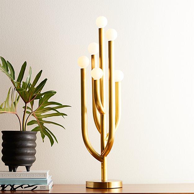 Cacti Glow Brass Table Lamp