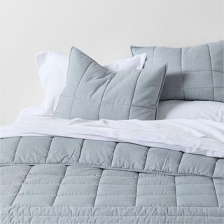 Organic Cotton Heathered Grid Sham