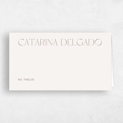 Light Oatmeal, Beige Wedding Place Card - Garnet